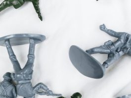 Close up of toy soldiers