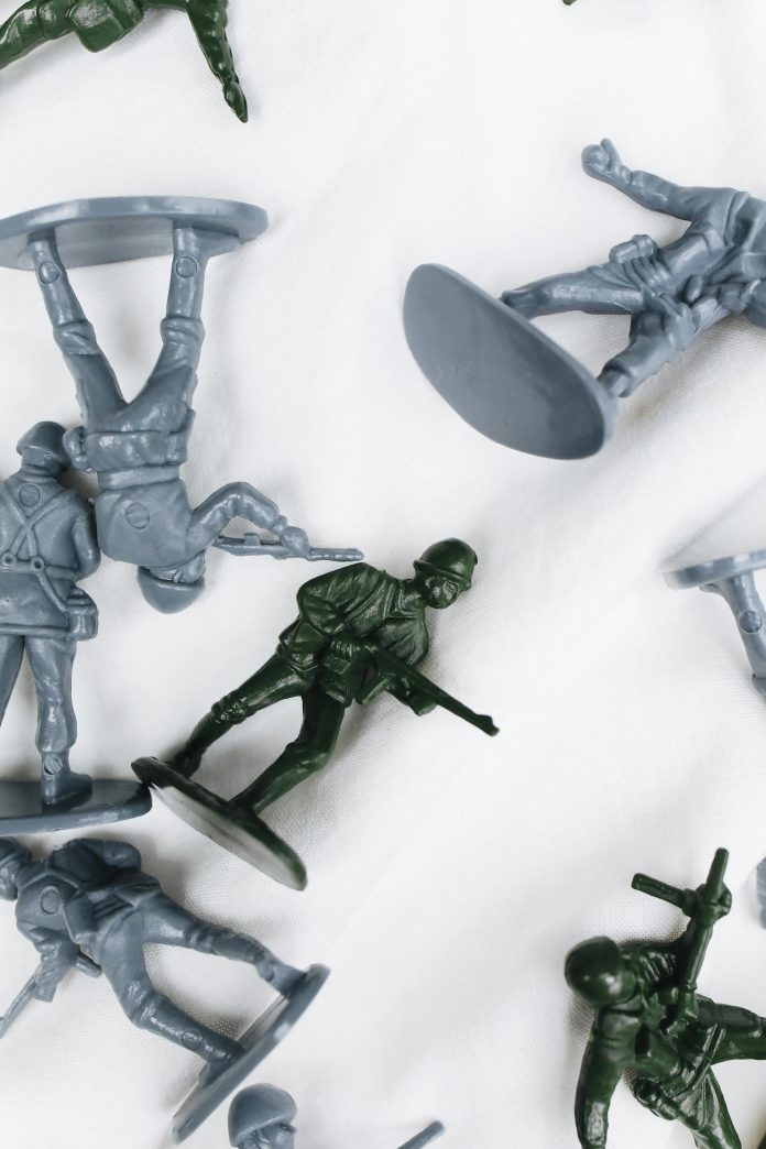 Close up of toy soldiers