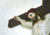 Close up of a jesus on the cross figurine